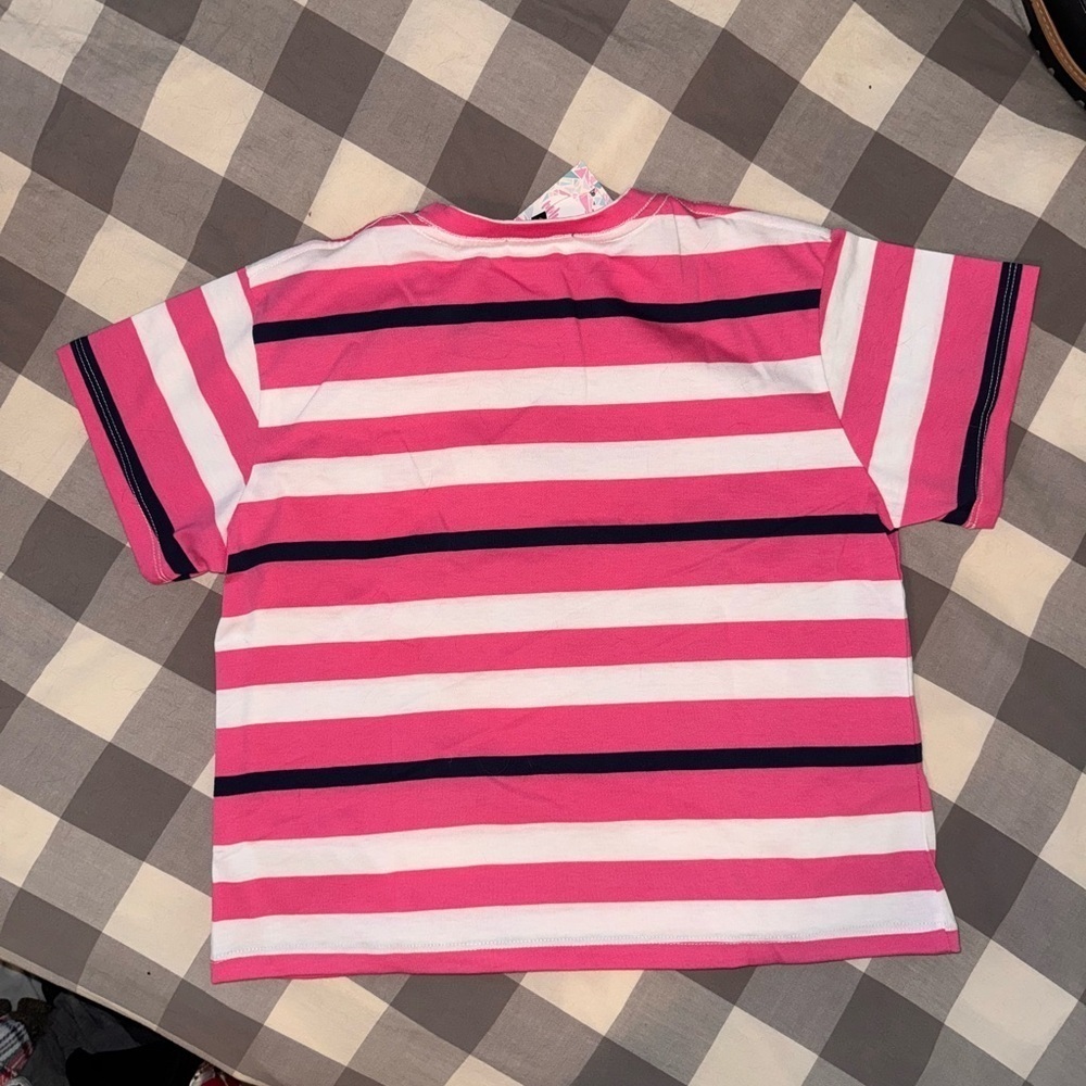 Pink, Black and White Striped T-Shirt - Picture 2 of 3